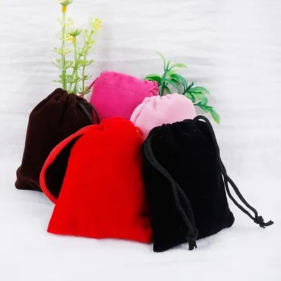 Velvet Drawstring Gift Bag Wedding Jewellery Candy Party Pouch Bags 10-100pcs • £3.99