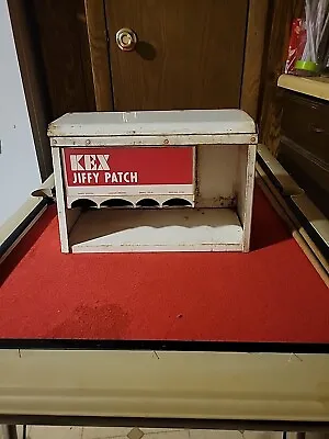 Vintage Old Kex JIFFY PATCH Tin Metal Display Case Wall Counter Tubeless Tube • $60