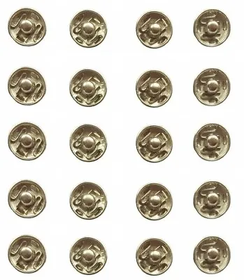 20 Metal Snap Fasteners Silver Nickel Press Studs Tich Buttons Rivet Size 8 Mm  • $1.93