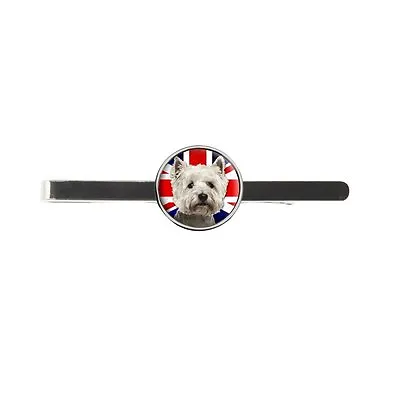 West Highland White Terrier Dog Union Jack Flag Tie Slide Bar Birthday Gift C277 • £8.99