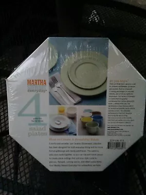 New Martha Stewart Green Tea Basketweave Salad  Plates Set Of 4 NIB • $16.95