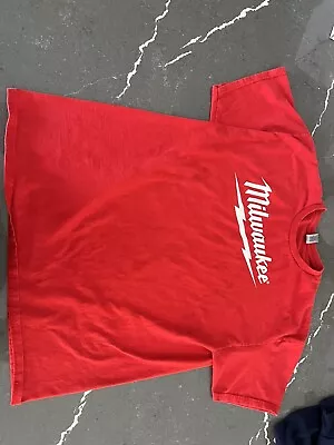 Milwaukee Tool Gildan Men’s Red White Tee Shirt SZ XL Read • $12.99