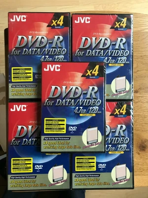 £19.99 • Buy NEW & SEALED 5 JVC DVD-R Discs 120min 4.7GB 4x Speed