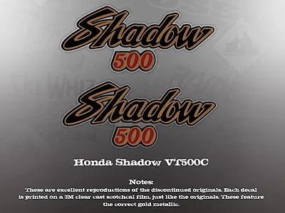 Honda 1985 Vt500c Shadow Side Cover Decals Graphics • $17.97