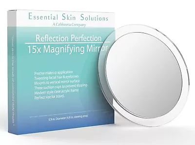 15X Magnifying 6  Mirror With Suction Cups For Up Close Makeup And Shaving • $13.95