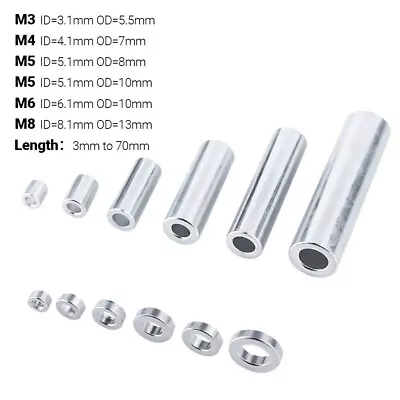 20pcs/lot M3/M4/M5/M6/M8 Aluminum Unthreaded Round Spacers Standoff Spacer • $7.30