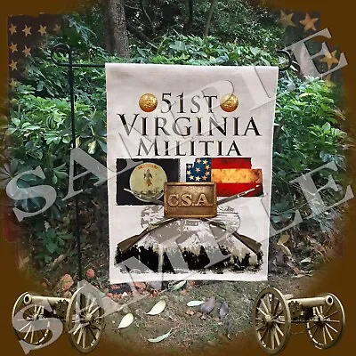 51st Virginia Militia American Civil War Themed Linen Garden/yard Flag • $23.99