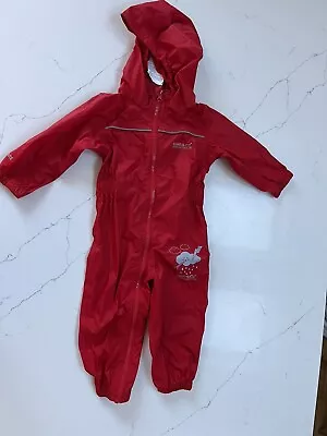 £4 • Buy Regatta Girls Kids Waterproof Puddle Suit 12-18 Months / Rain Coat 