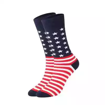PATRIOTIC SOCKS American USA Flag July 4th Stars & Stripes Design Long Unisex • $3.95