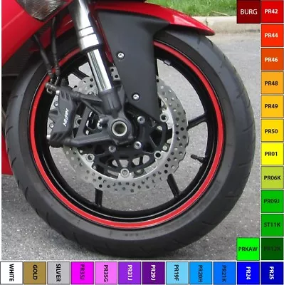 17  MOTORCYCLE Or CAR RIM STRIPES WHEEL DECALS TAPE STICKERS VINYL KIT ANY SIZE* • $11.99