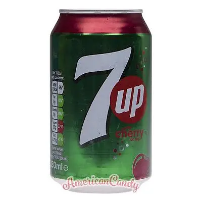 SEVEN UP With Cherry Taste: 24x 330ml 7up CHERRY (€4.80/l) • £33.22
