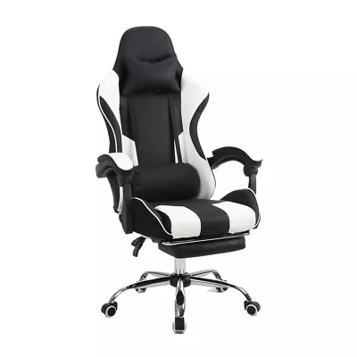 Gaming Chair Swivel Recliner Racing Office PC Video Game Chair With Footrest • £64.99