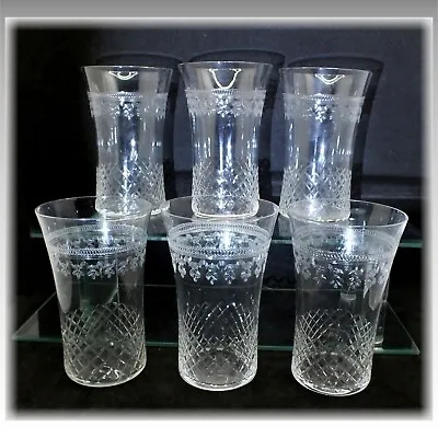 Set Of 6 PALL MALL TUMBLERS Early 20thC Cut & Engraved Bohemian Glass 230ml 4.5  • £24.50