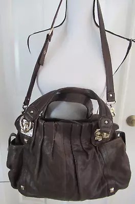 Junior Drake Brown Soft Leather Handbag LRG Multi-Pocket Shoulder Or Arm Bag • $30