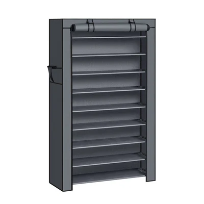 $81.65 • Buy SONGMICS 10-Tier Shoe Rack Storage Cabinet With Dustproof Cover Gray