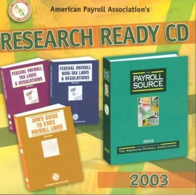 $62.99 • Buy American Payroll Association's Research Ready CD 2003 PC MAC Source Tax Laws +