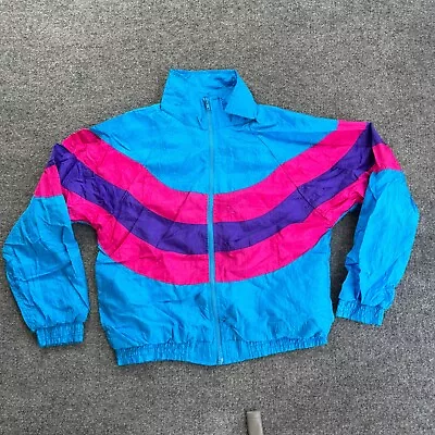 Vintage 90s Longstreet Missy Colorblock Windbreaker Jacket Women’s Size S Retro • $18.65