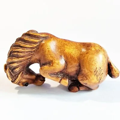 £33.60 • Buy F037 -Collectible 30 Years Old 2   Hand Carved Boxwood Netsuke  - Horse
