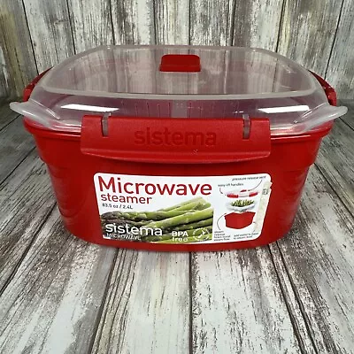 Sistema Microwave Steamer Storage Container Medium 83.5 Oz Red New Zealand • $24