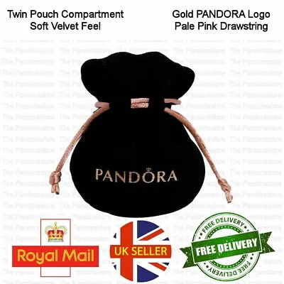 NEW PANDORA Black Velvet Felt Jewellery Pouch Charms Rings Earrings Gift Bag • £2.57