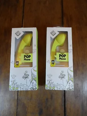 2 X Native Union POP PHONE Vintage Retro Soft Touch Handsets For IPhone  Yellow • £14.99