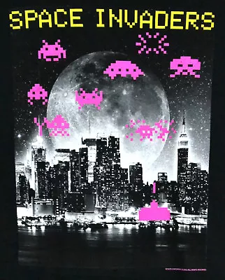 Space Invaders T-shirt Classic Arcade Video Game Graphic Tee Cotton Black NWT • $14.99