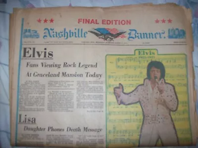 Nashville Banner August 17 1977 Death Of Elvis • $4.99