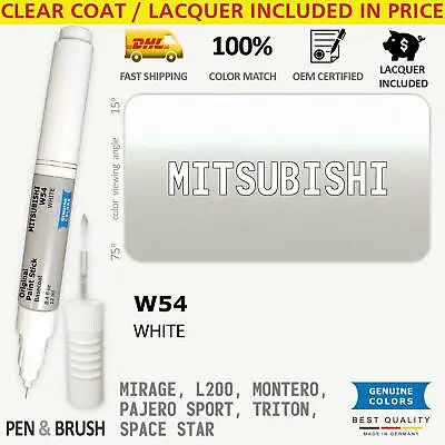 W54 Touch Up Paint For Mitsubishi White MIRAGE L200 MONTERO PAJERO SPORT TRITON  • $14.99