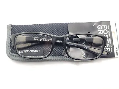 Foster Grant Scooter Black Gray Mens Reading Glasses 53□17-143 Choose Strength • $14.36