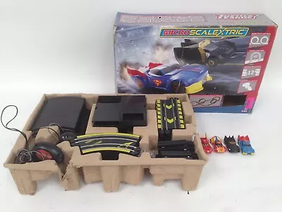 Micro Scalextric DC Justice League Batman & Superman Race Set Track Cars Boxed  • £9.99