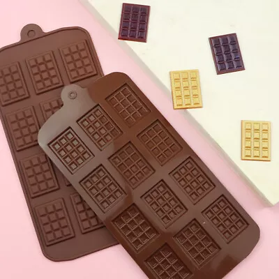 £1.19 • Buy 12 Cells Silicone Chocolate Bar Mould Cake Candy Sugarcraft Bake Mold