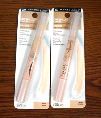 LOT OF 2 MAYBELLINE DREAM LUMI TOUCH HIGHLIGHTING CONCEALER 320 IVORY 0.05oz NIP • $21.24