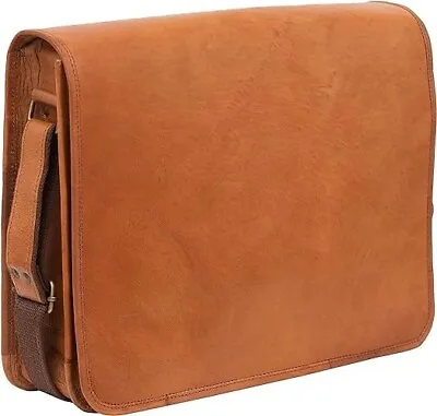15 INCH Vintage Crossbody Genuine Leather Laptop Messenger Bag For Men And Women • $69.99