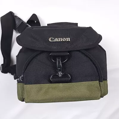 Canon EOS Pro D-SLR Camera & Lenses Carrying Case Gadget Bag Black & Green 100EG • $17.41