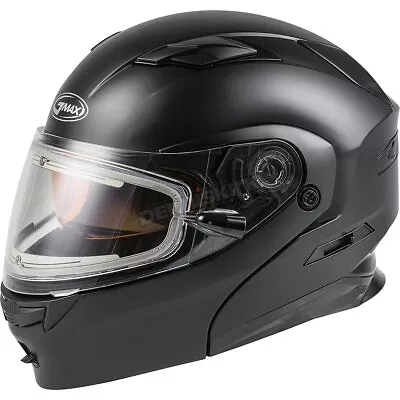 GMax Matte Black MD01S Modular Snowmobile Helmet W/Electric Shield- M4010077-ECE • $287.96