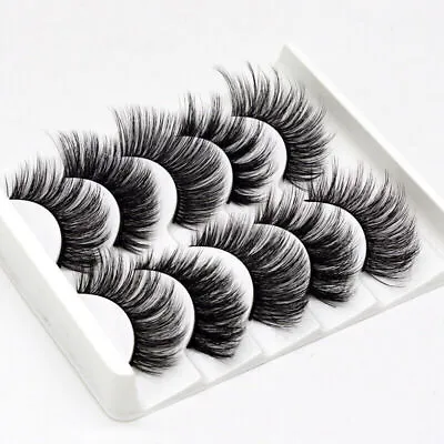 5 Pairs 3D False Eyelashes Long Thick Natural Fake Eye Lashes Set Mink Makeup UK • £3.99