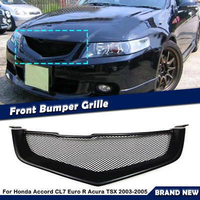 Sporty Black Mesh Front Bumper Grille For Honda Accord CL7 / Acura TSX (2003-2005) – DIY Fit
