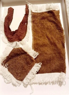 £2.40 • Buy Sindy 1980s Bathroom Mat Set For Bath & Toilet With Towel Brown Set Vintage