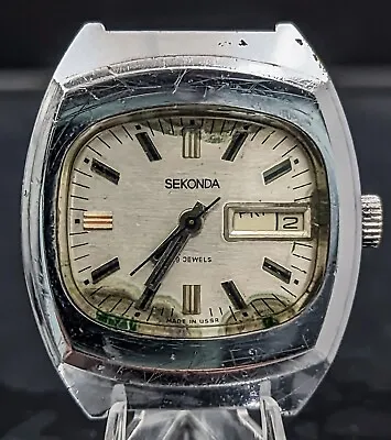 Sekonda (Made In USSR) Men's Mechanical Watch (Raketa 2628.h) -- Spares/Repairs • £14