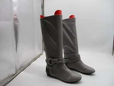 B. Makowsky Leather BFREBAY Gray & Black Slouchy Boots Women's Size 6.5 M • $29.95