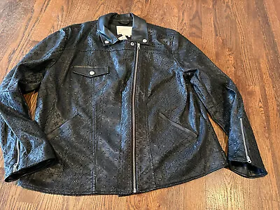 Anthropologie Women’s Size XL Black Vegan Faux Leather Motorcycle Biker Jacket • $49