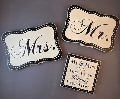 Mr & Mrs And They Lived Happily Ever After Bridal Signs Set Of 3 • $9.99