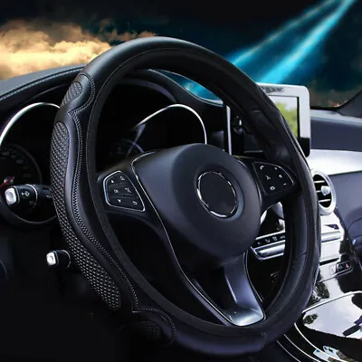 $26.64 • Buy Universal Car Steering Wheel Cover Leather Breathable Anti-slip 38cm Accessories