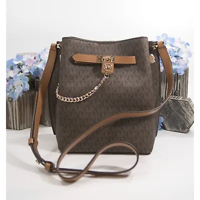 Michael Kors Brown Monogram Hamilton Legacy Leather Satchel Bag NWT • $136.15