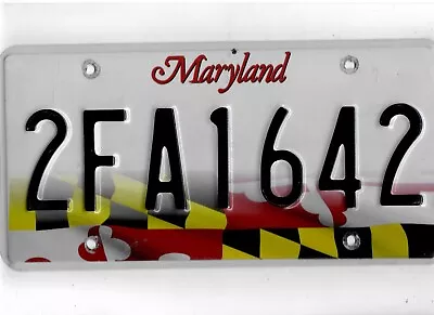 MARYLAND Passenger License Plate  2FA1642  • $10