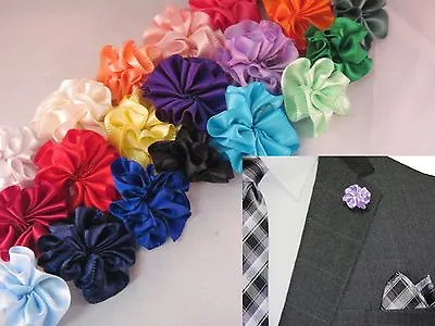 Men's Boutonniere Ruffle Flower Lapel Pin - Assorted Colors To Choose From!  • $5
