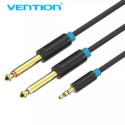 3.5mm Stereo To 2 X 6.35mm 1/4 In TS Mono Jacks Y Cable Splitter Cord Adapter • £9.24