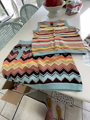 Missoni X Target Girls L Knit Skirt And Top Chevron Striped Zig Zag • $40