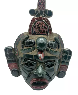 Mosaic Tikal MASK  Aztec Mayan Decor 6 X 5  Replica  Maya King Of Tikal  • $80