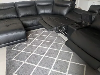 10 Seater Nice Scalli Leather Electric Recline Lounge Suite • $3000